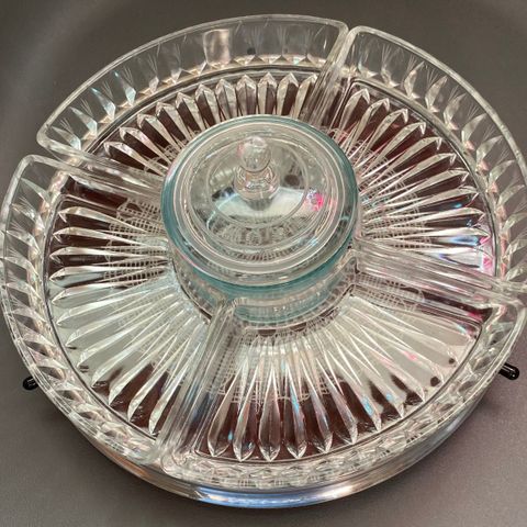 Lazy Susan i glass vintage retro