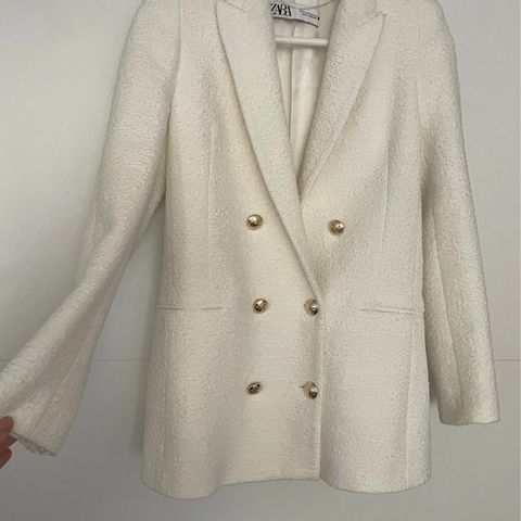 Hvit dobbelspent Zara blazer