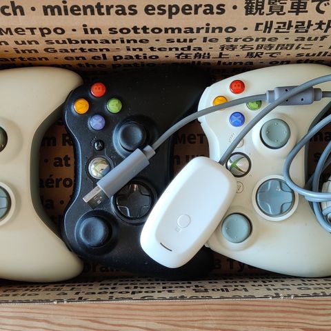 Xbox 360 kontroller (4stk) + xbox 360 receiver til PC