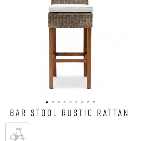 2x Rustic Rattan Barstoler - Riviera Maison