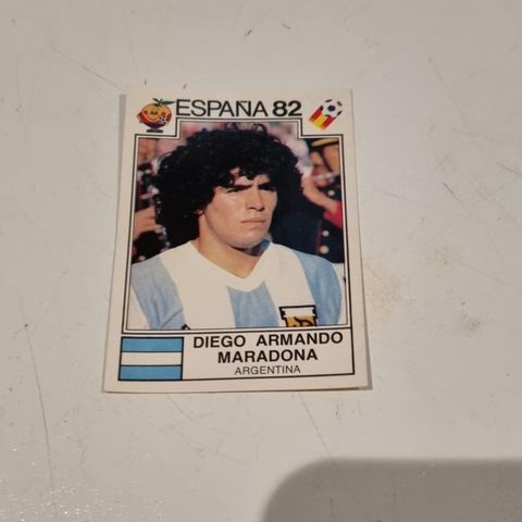 Panini sticker VM i Spania 1982, Diego Maradona, ubrukt