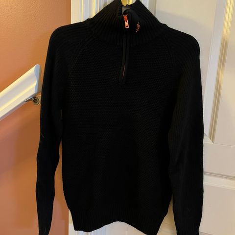 Half zip genser i ull Small