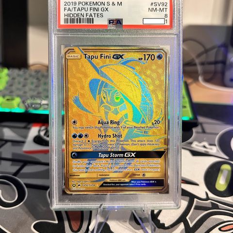 Tapu Fini #SV92 Pokemon Hidden Fates PSA 8