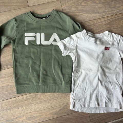 Levis t-skjorte og FILA genser (str 110/116)