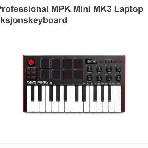 Akai Professional MPK Mini MK3 Laptop Produksjonskeyboard