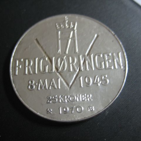 25 kr 1970  Frigjøringen 25 år unc sølv