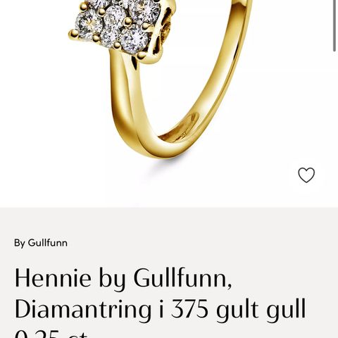 Hennie Diamantring i 375 gult gull 0,25 ct