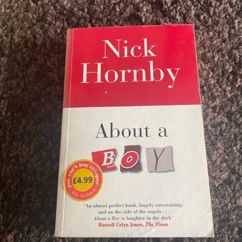 Nick Hornby – About a Boy first edition paperback– engelsk bok – fri frakt