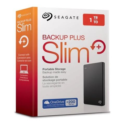 Seagate 1TB Backup Plus Slim Portable Hard Drive - HDD