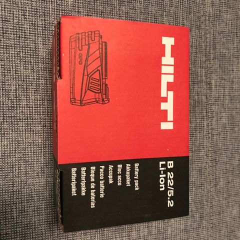 Hilti B22/5.2 Li-Ion batteri, nytt / ubrukt.