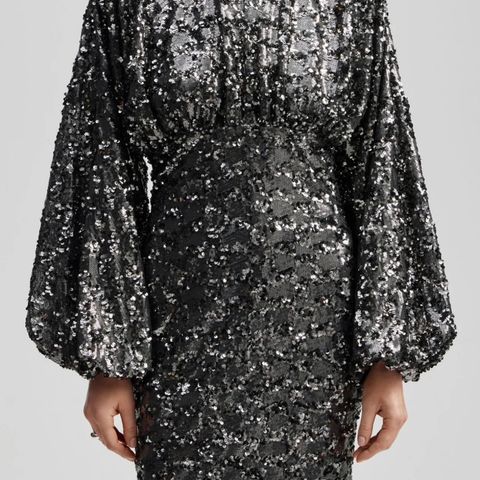 By Melina Alexandra Balloon Sleeve Sequin Mini Dress