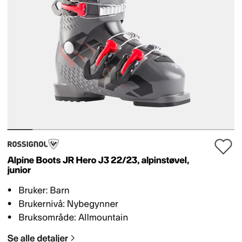 Nye alpin slalom støvler JR Hero J3 22/23, alpinstøvel, junior str 21,5