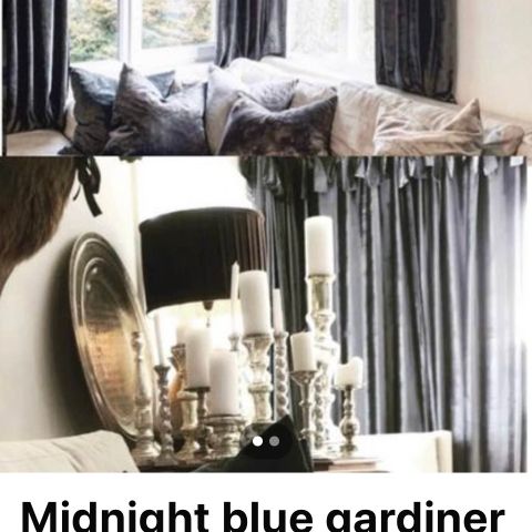 Mille Moi Midnight blue velvet gardiner