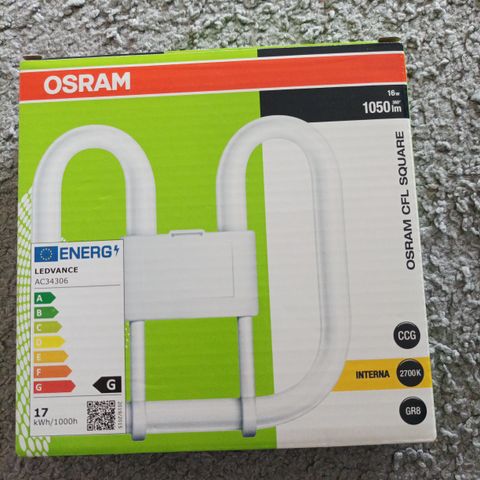 Ledlysrør Osram CLF square 16W/827 2-PIN