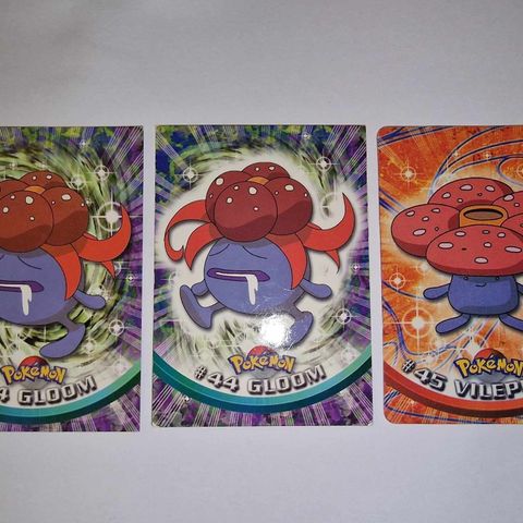 Pokemon kort - VINTAGE 1999 Topps TV - 2x Oddish og Vileplume BLUE LOGO