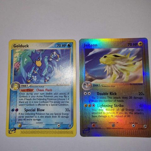 Pokemon kort - VINTAGE Jolteon reverse HOLO RARE og Golduck EX Sandstorm