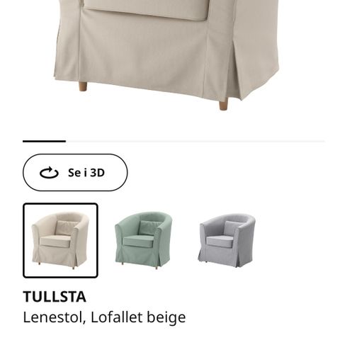 Tullsta stol med beige trekk