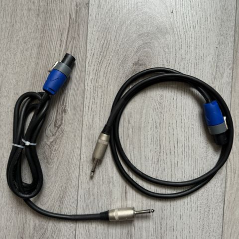 2 x Neutrik SpeakON to Jack speaker (høyttalerkabel) cable. Klotz cable