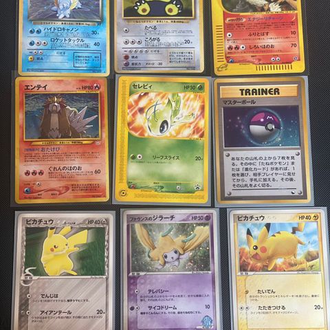 Diverse vintage japanske pokemon kort