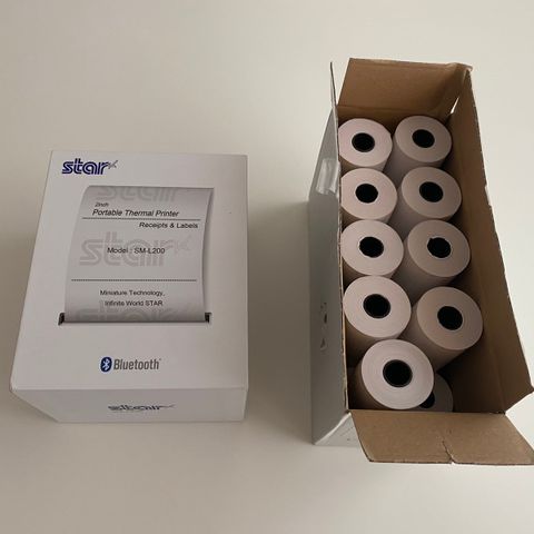 2inch Portable Thermal Printer Model: SM-L200 med 19 ekstra kvitteringsruller