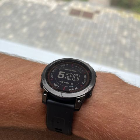 Garmin Fenix 7 Sapphire Solar 47mm Carbon Grey - Kjøpt ny mars 24