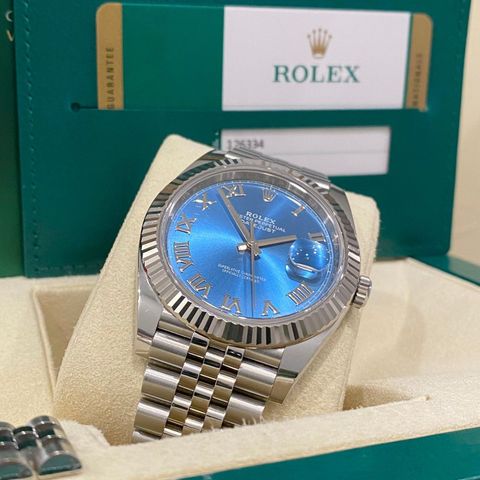 Rolex DateJust 41 - Sent 2019 Komplett - Azzurro blue skive