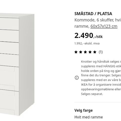 Småstad kommode fra ikea