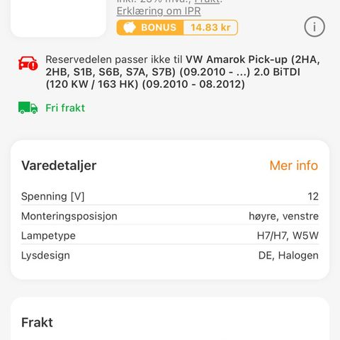 Frontlykter Vw passat