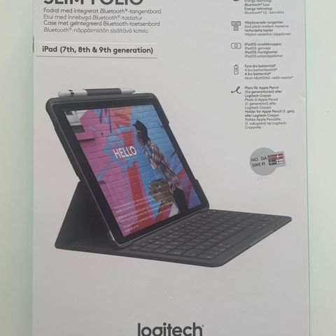 NY Logitech Slim folio tastatur til iPad 10,2’’