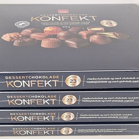 Coop konfekt dessertsjokolade 23-biters 4 esker samlet