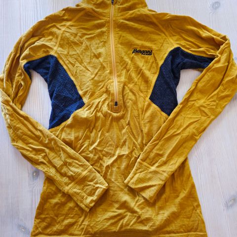 Bergans Inner Pure W half zip gul og W Long Sleeve grønn