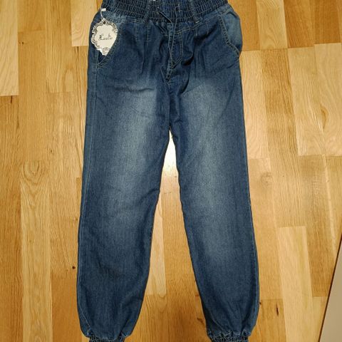 Tøff baggy mørk denim bukse i str M