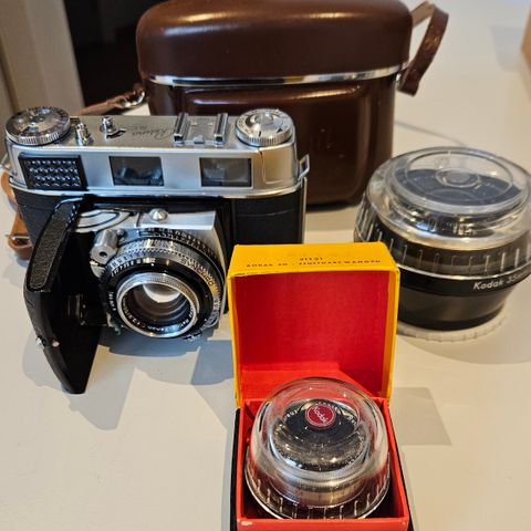 Kodak Retina IIIC (Big C) med veske og tre objektiver