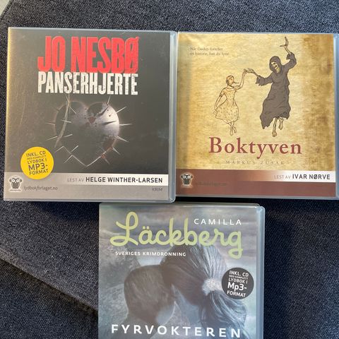 CD lydbok krim - 3 sett hele bøker / bok