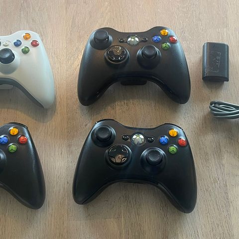 Xbox kontrollere/gamepads 4stk + USB reciever