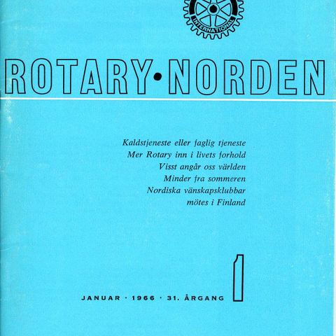 ROTARY NORDEN nr 1 1966. Hefte