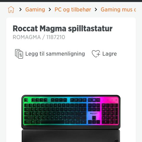 ROCCAT MAGMA SPILLE Tastatur , sikring gåen må skiftes