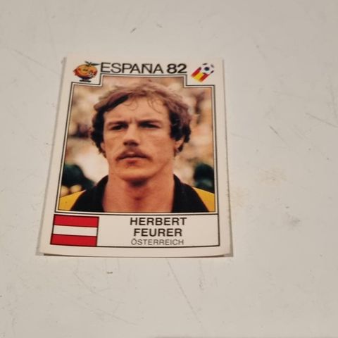 Panini sticker kort fra fotball VM i Spania 1982, Herbert Feurer