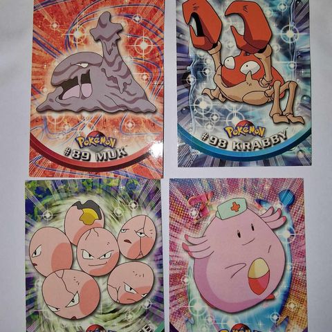 Pokemon kort - VINTAGE 2000 Topps TV - 4 stk USA 1ST PRINT BLUE LOGO