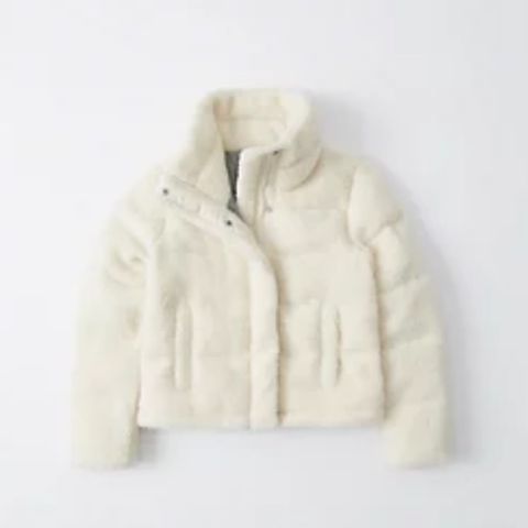 Mini vattert jakke med sherpa fleece, A&F