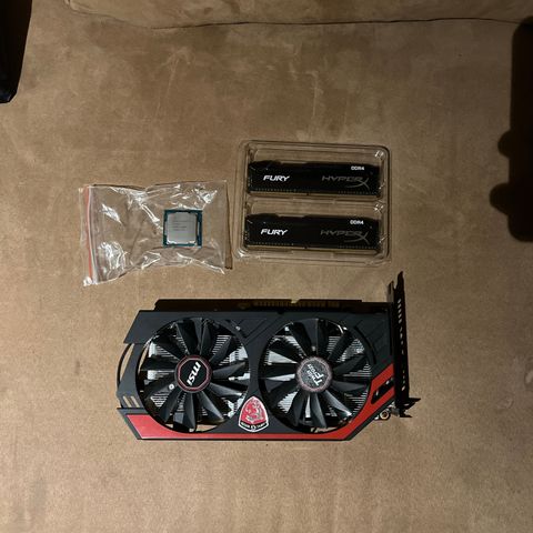 Intel i3 8100 cpu , Fury Hyper X ddr4 16 GB , MSI 750 Ti 2 GB