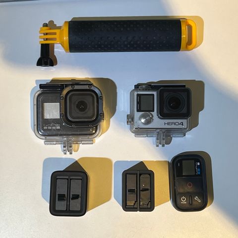 Gopro hero 8 og 4 med mye tilbehør