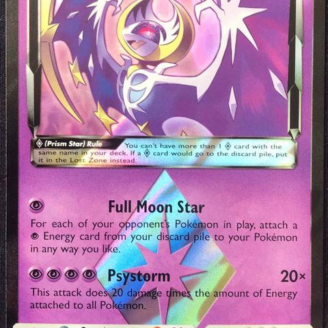 Lunala prism star pokemon kort