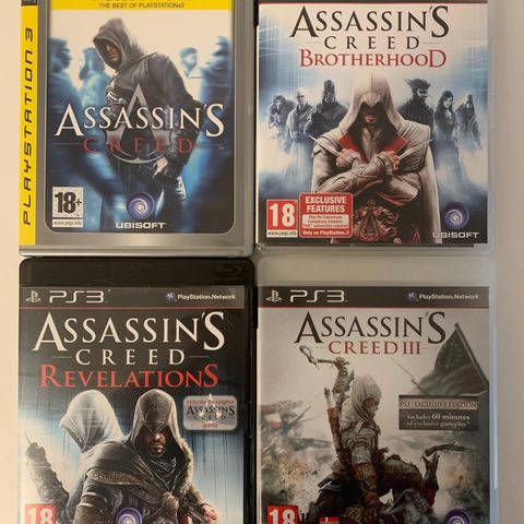 Ps3 ASSASSIN'S CREED, BROTHERHOOD, REVELATIONS, CREED 3