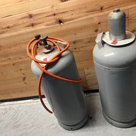 11kg gass/ propan stål flasker med industrikobling