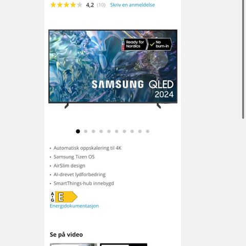 Samsung 55" 4K QLED-TV - (ødelagt)