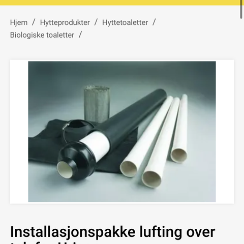 Installasjonspakke lufting over tak for Urisep