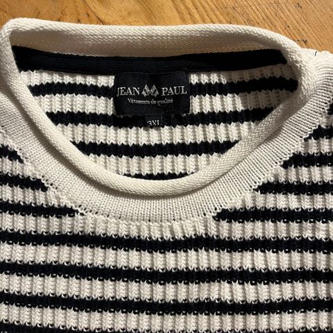 Jean Paul Max knit stripete bomullsgenser, str 3XL