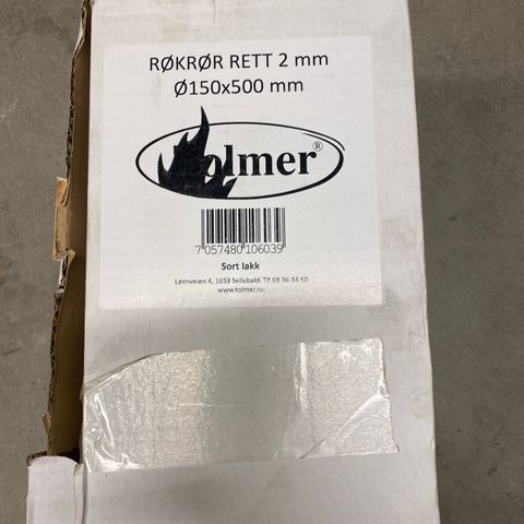 røkrør rett 2mm ø150x500mm