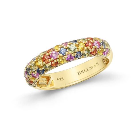 Rainbow ring - gullring med safirer fra gullsmed Hellman